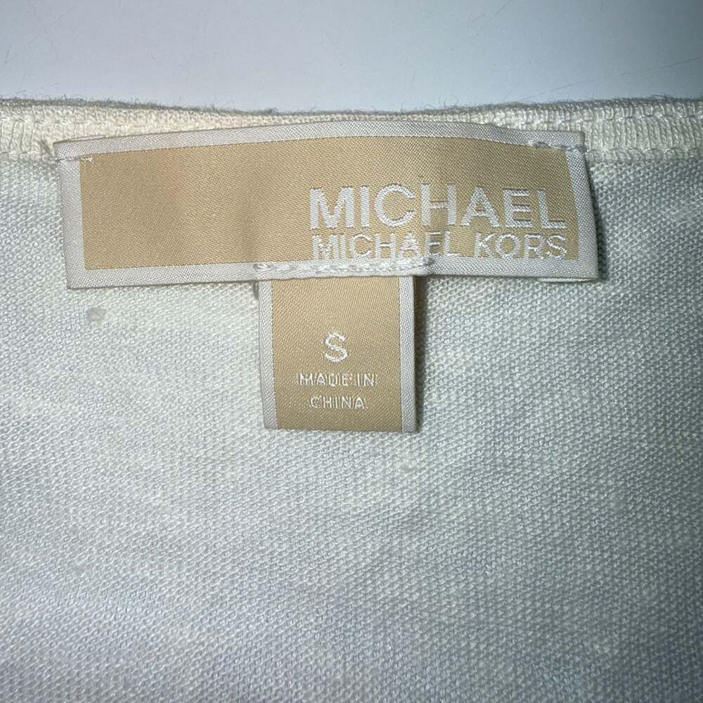 Michael Kors Women's White Linen Sleeveless High-Low Tank Top Size S - Picture 3 of 5